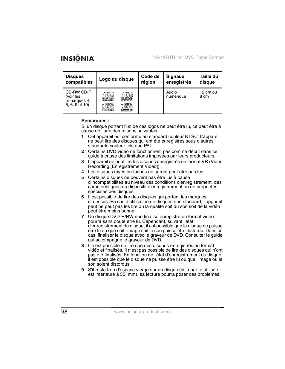 Insignia NS-19RTR User Manual | Page 99 / 190