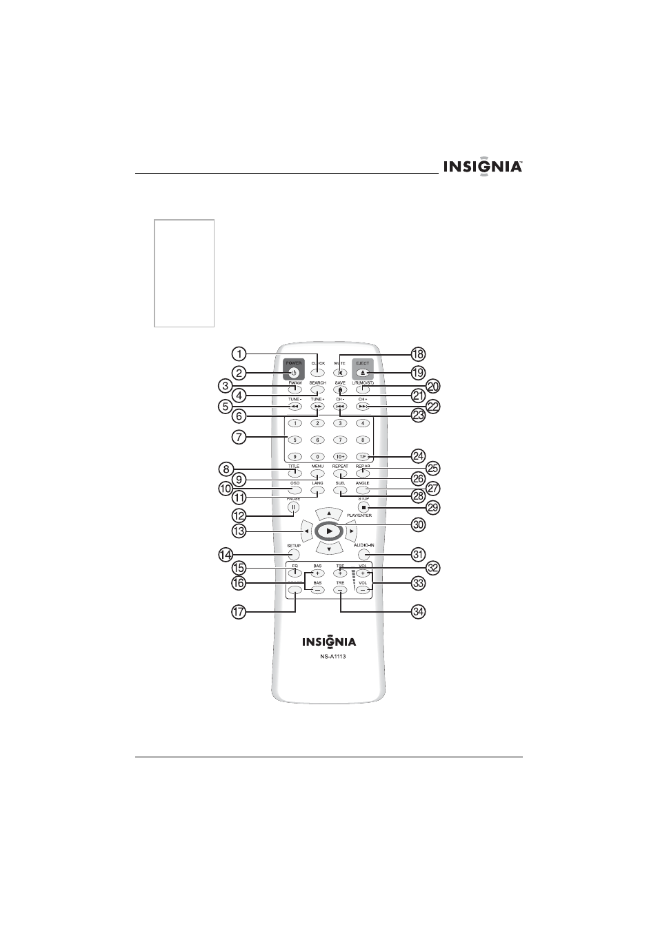 Control remoto | Insignia NS-A1113 User Manual | Page 57 / 80