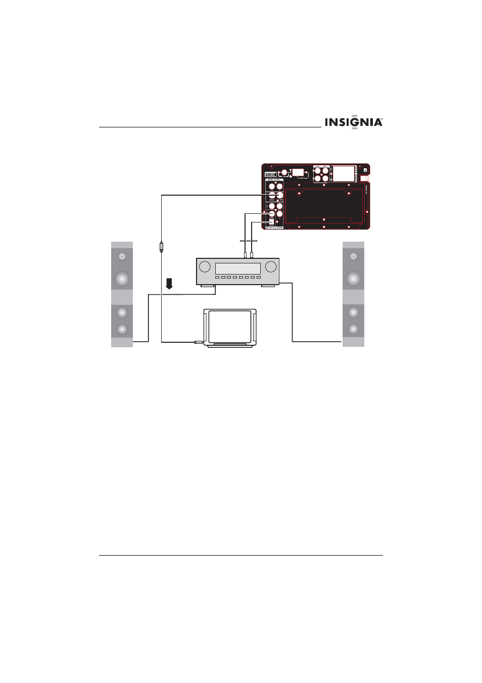 Conexión de su amplificador, Configuración de la salida óptica de audio digital | Insignia NS-A1113 User Manual | Page 61 / 80