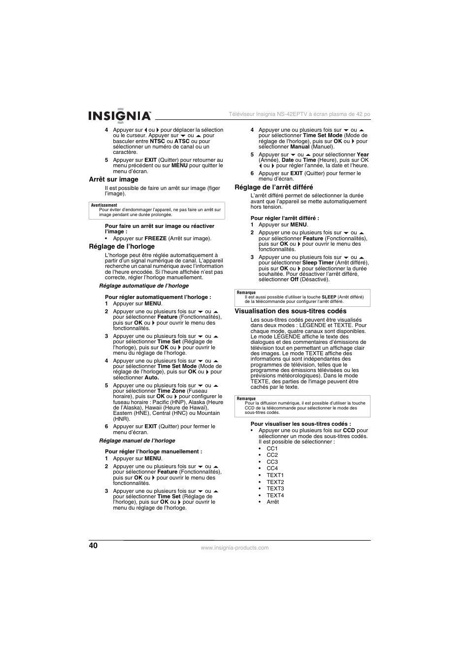 Insignia NS-42EPTV User Manual | Page 40 / 80