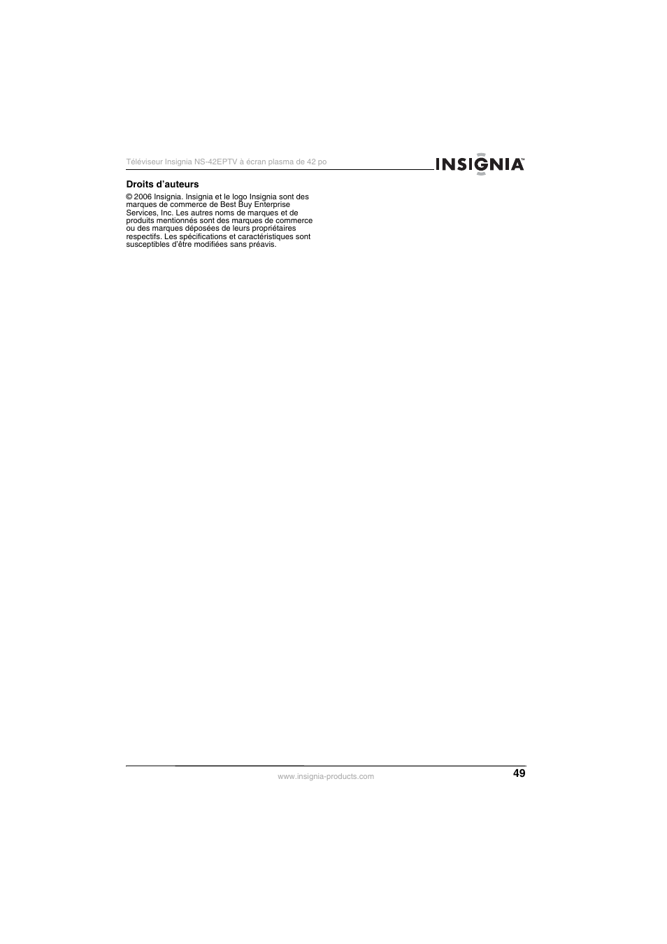 Insignia NS-42EPTV User Manual | Page 49 / 80