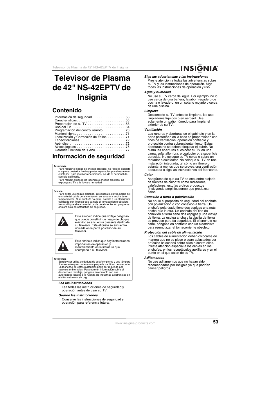 Insignia NS-42EPTV User Manual | Page 53 / 80