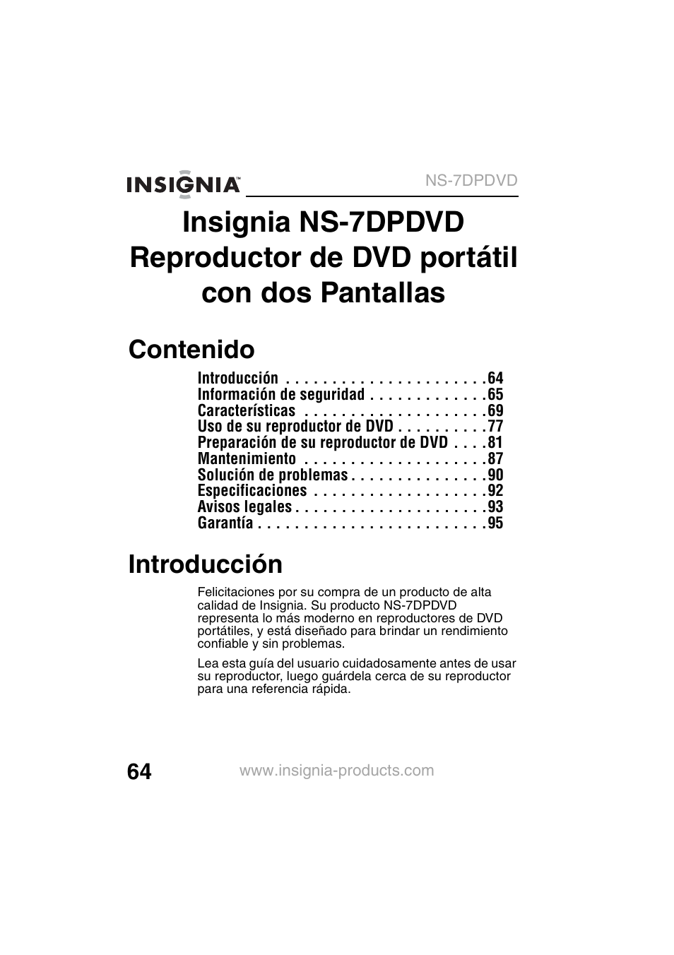 Insignia NS-7DPDVD User Manual | Page 66 / 100