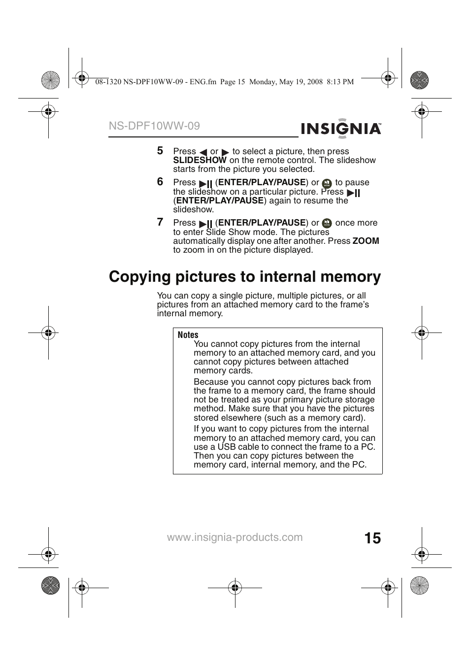 Insignia NS-DPF10WW-09CA User Manual | Page 17 / 48