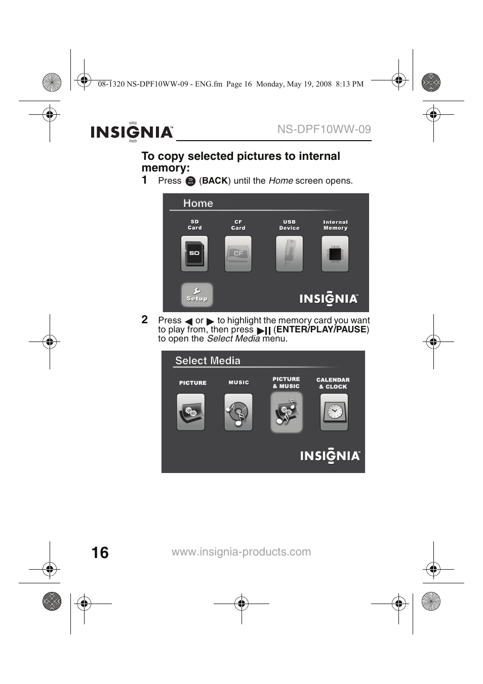 Insignia NS-DPF10WW-09CA User Manual | Page 18 / 48