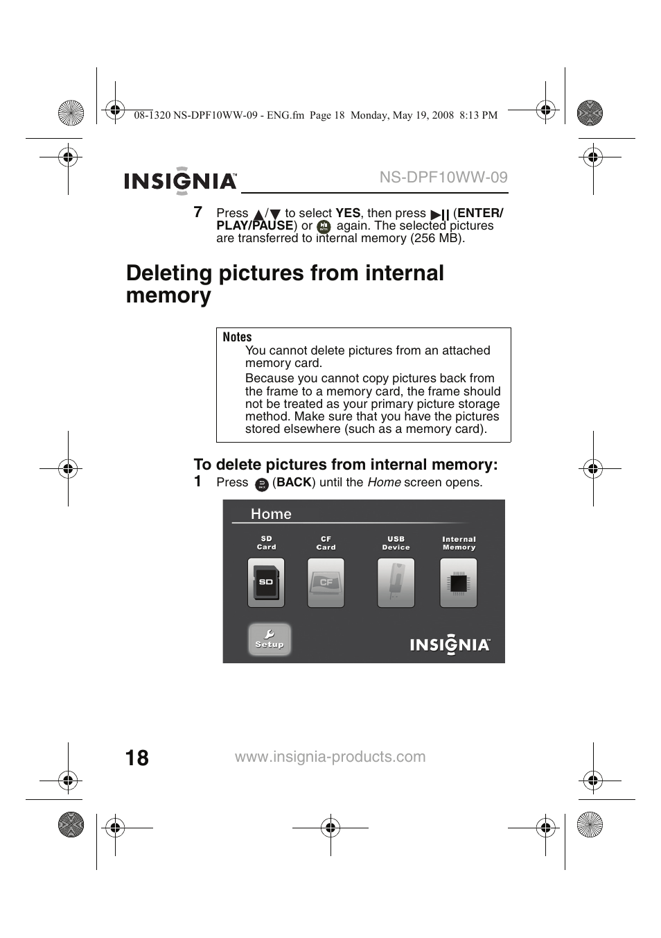 Insignia NS-DPF10WW-09CA User Manual | Page 20 / 48