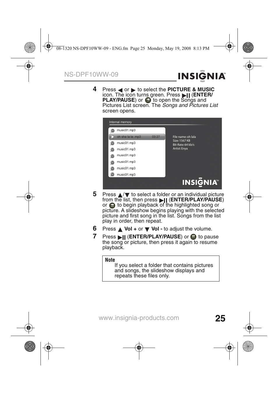 Ns-dpf10ww-09 | Insignia NS-DPF10WW-09CA User Manual | Page 27 / 48