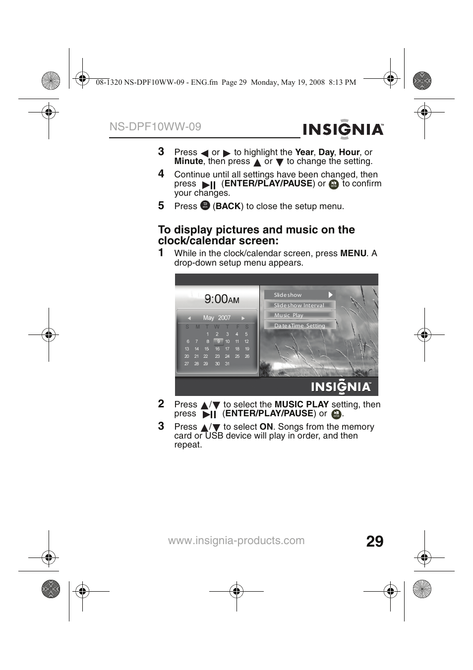 Ns-dpf10ww-09 | Insignia NS-DPF10WW-09CA User Manual | Page 31 / 48
