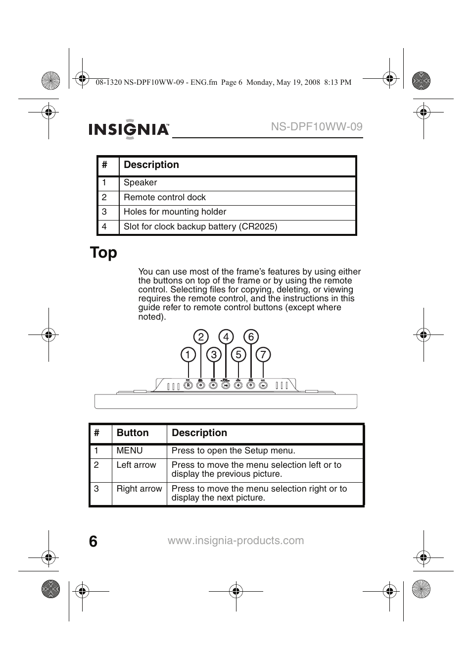 Insignia NS-DPF10WW-09CA User Manual | Page 8 / 48