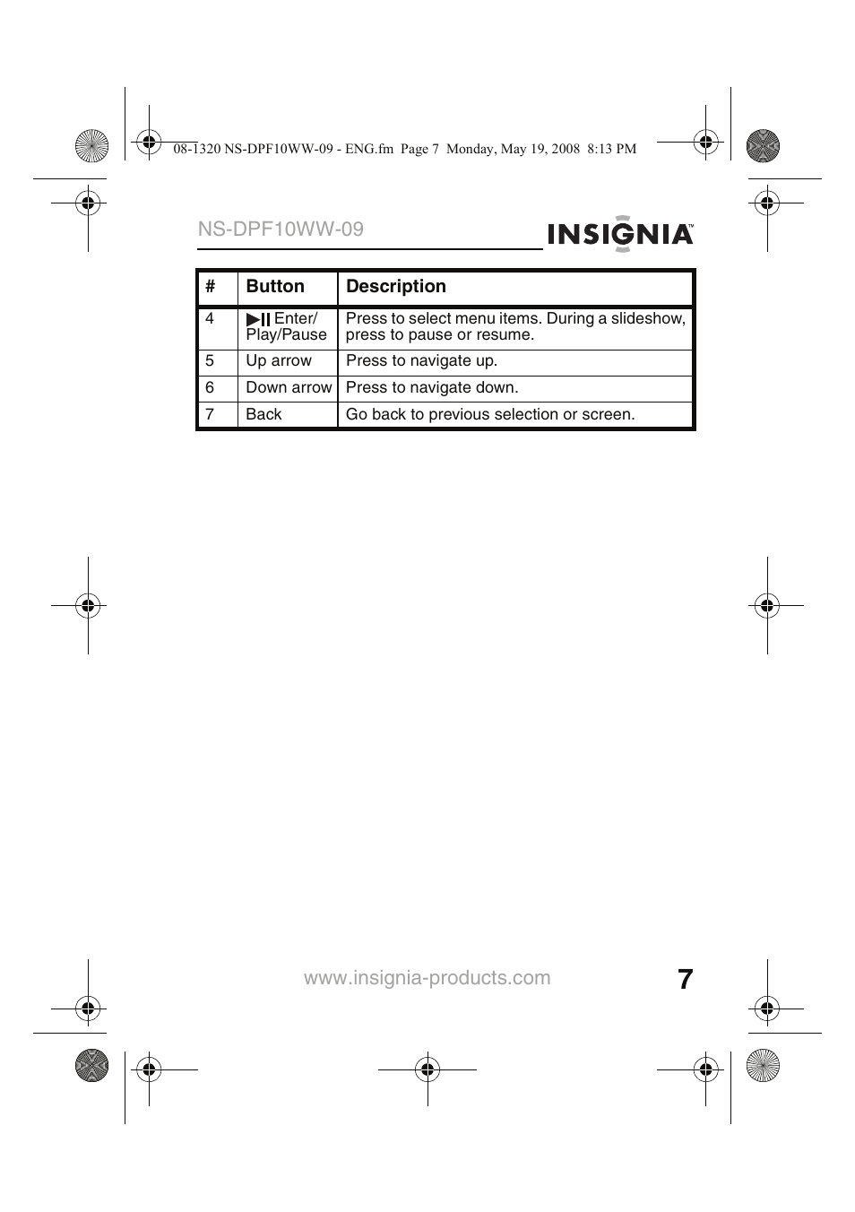 Insignia NS-DPF10WW-09CA User Manual | Page 9 / 48