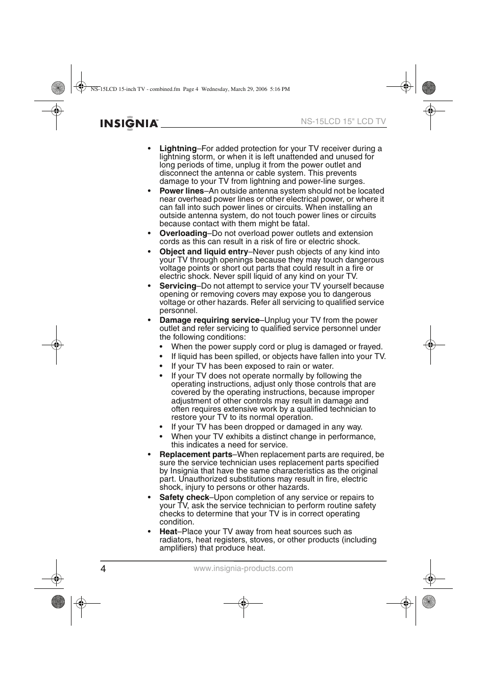 Insignia NS-15LCD User Manual | Page 5 / 90