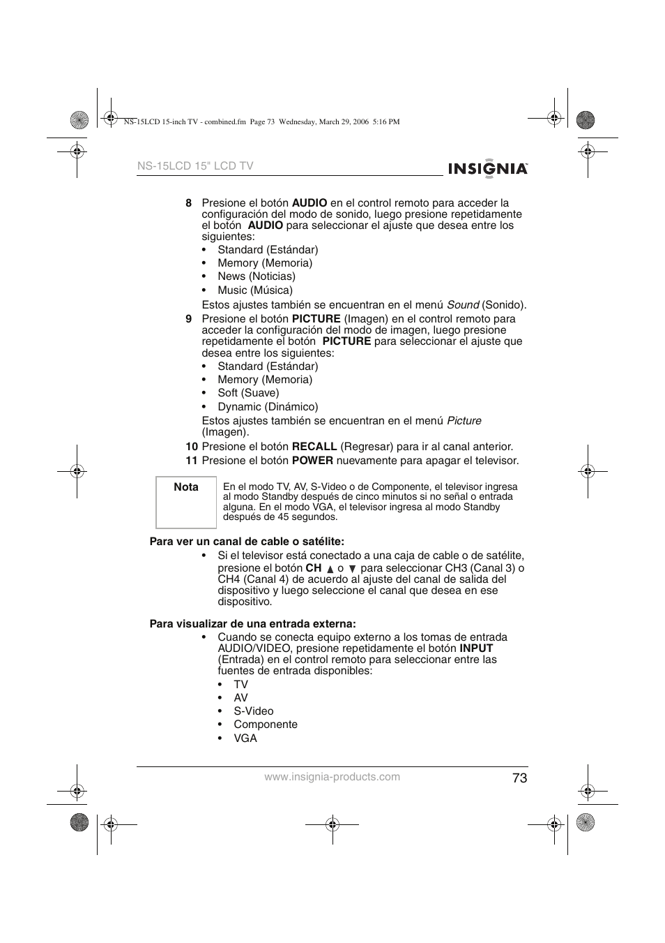 Insignia NS-15LCD User Manual | Page 74 / 90
