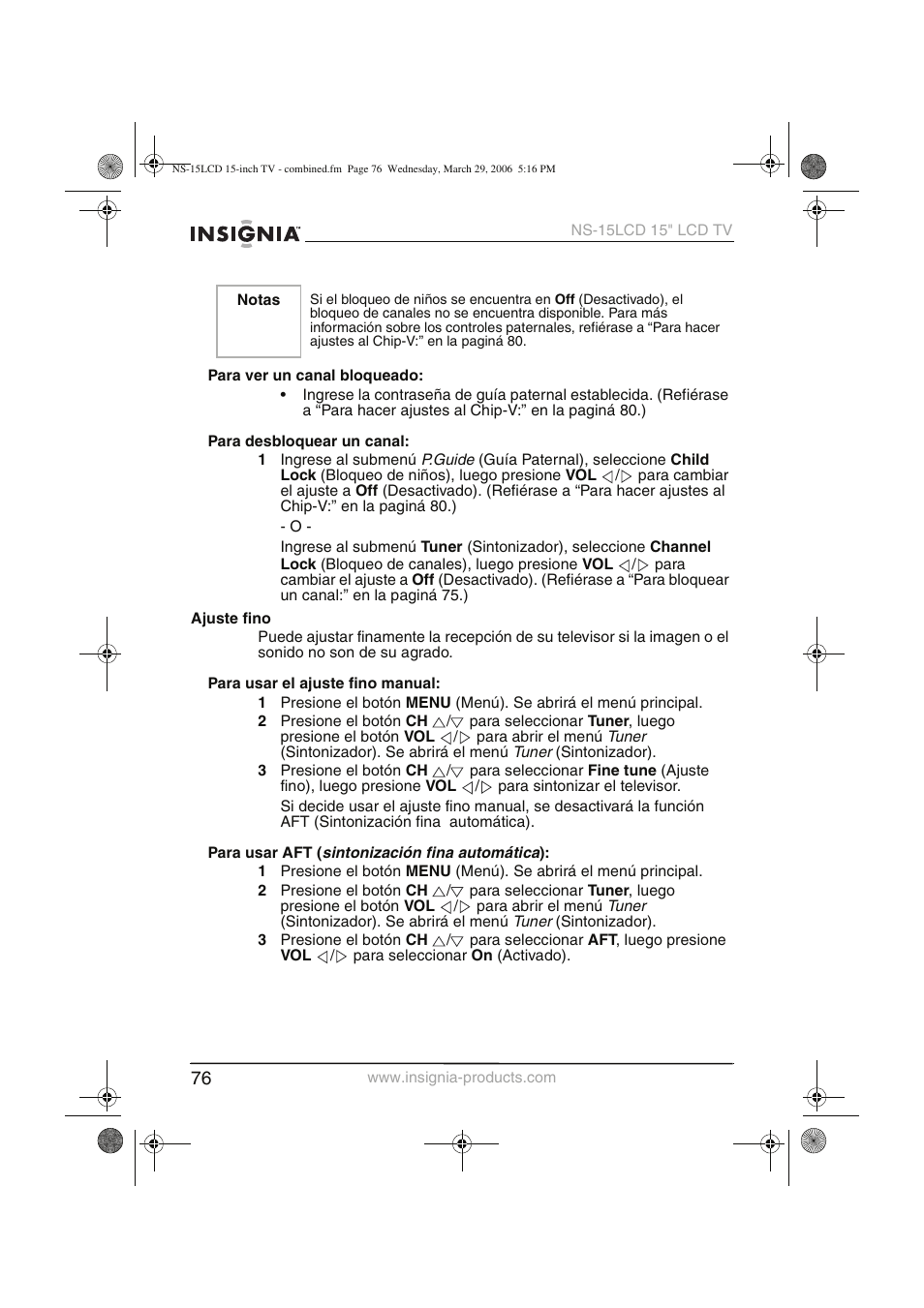 Insignia NS-15LCD User Manual | Page 77 / 90