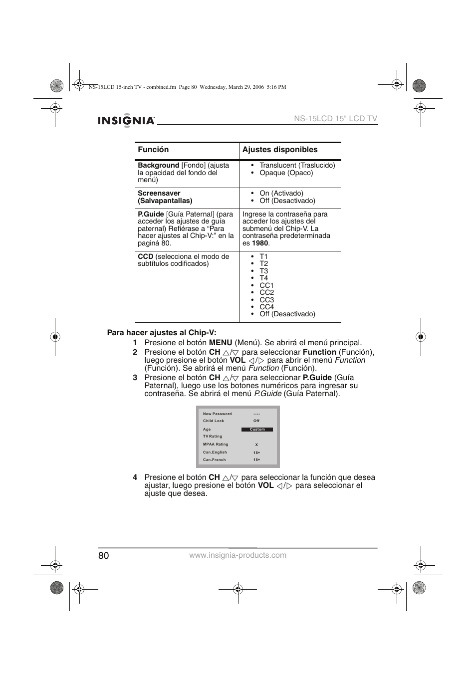 Insignia NS-15LCD User Manual | Page 81 / 90