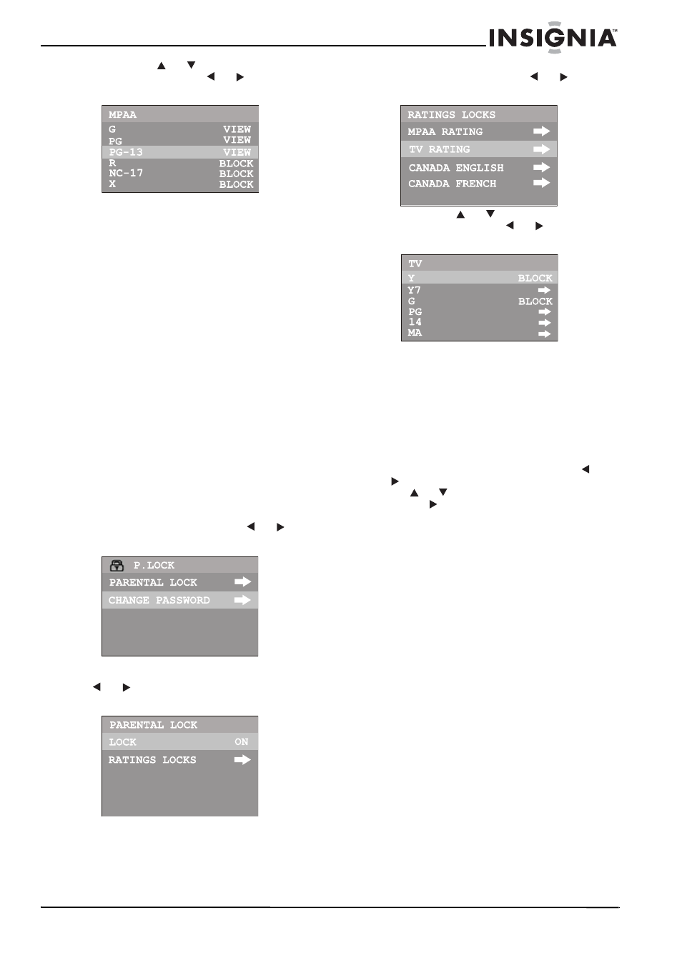 Configuration des classifications tv | Insignia NS-F24TV User Manual | Page 37 / 66
