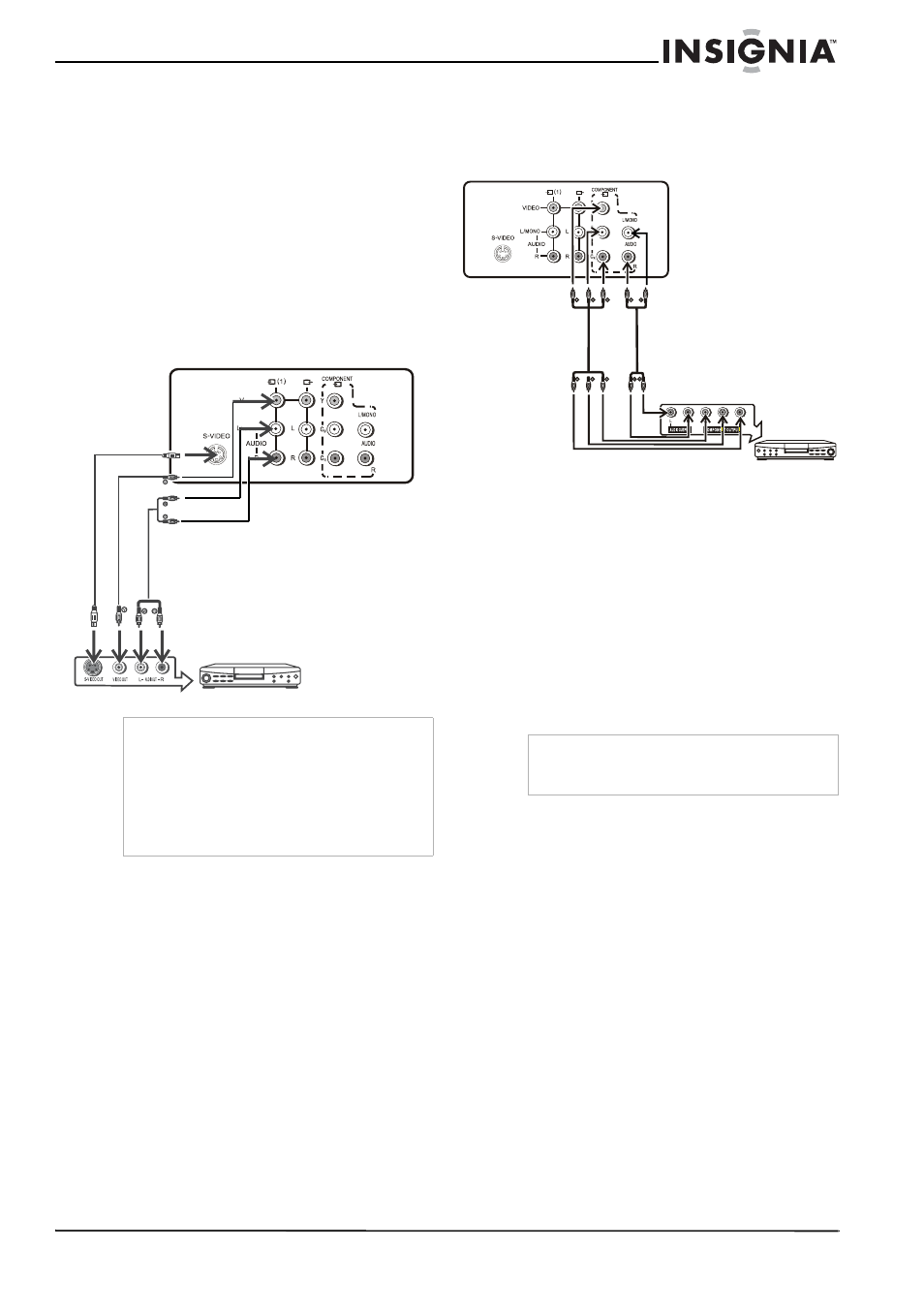 Conexión usando las terminales de componentes | Insignia NS-F24TV User Manual | Page 49 / 66