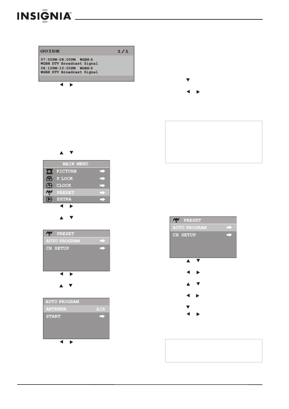 Configuración de sus estaciones de televisión, Cómo omitir los canales no deseados | Insignia NS-F24TV User Manual | Page 52 / 66