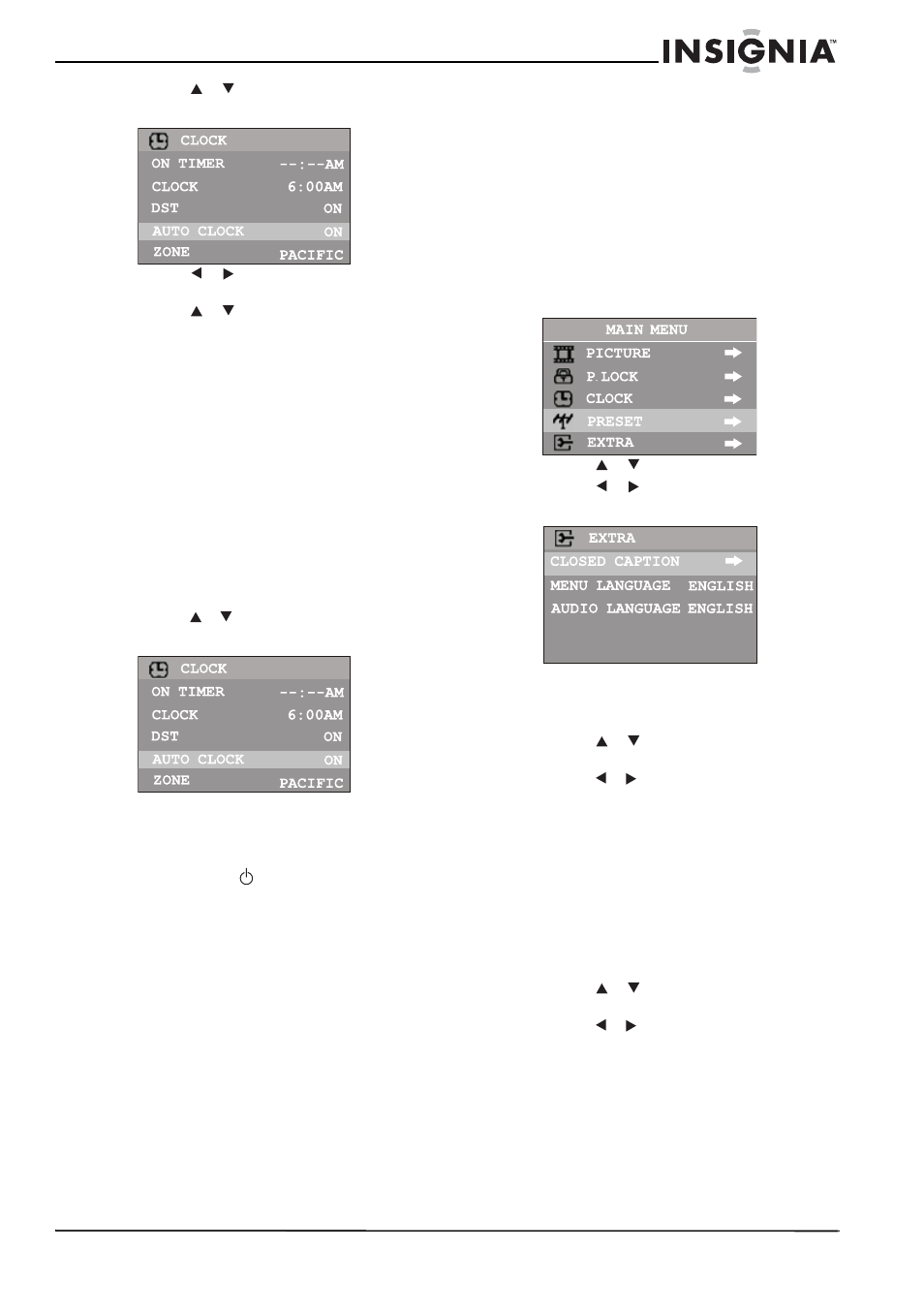 Encendido automático del televisor, Apagado automático del televisor, Cambio de los ajustes del sistema | Selección del idioma del menú de pantalla (osd), Selección un idioma de audio, Configuración de subtítulos optativos, Activación o desactivación de subtítulos optativos | Insignia NS-F24TV User Manual | Page 55 / 66