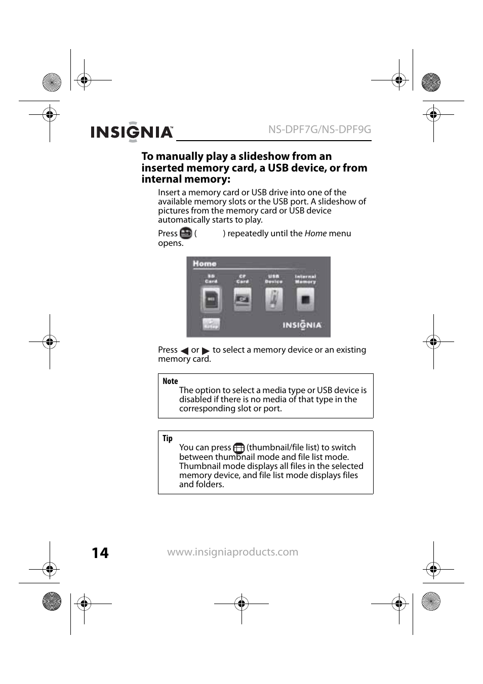 Insignia NS-DPF7G User Manual | Page 13 / 33