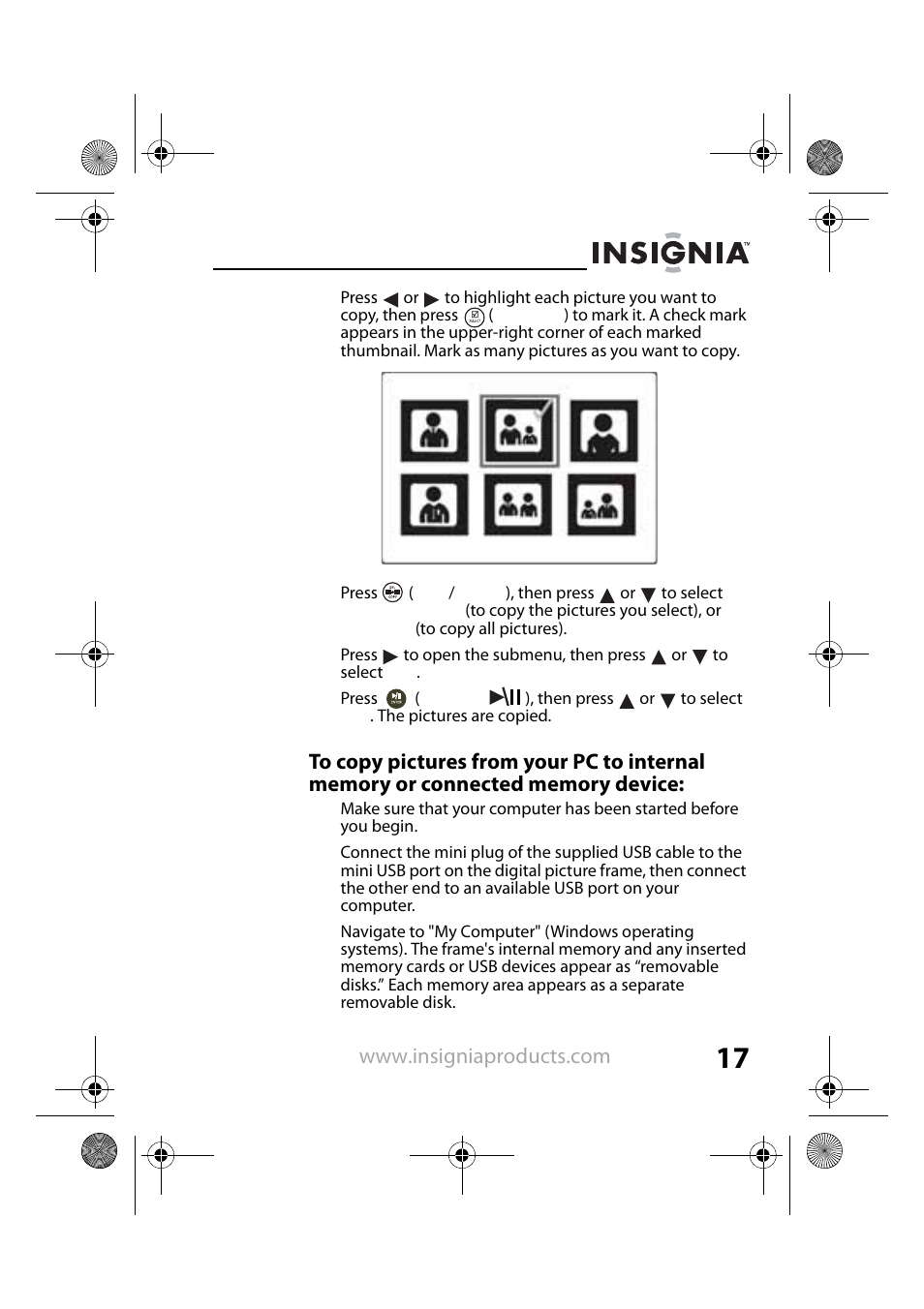 Insignia NS-DPF7G User Manual | Page 16 / 33