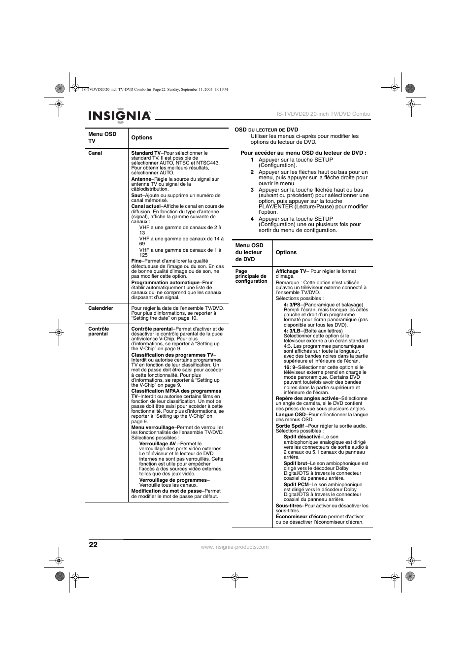 Insignia IS-TVDVD20 User Manual | Page 24 / 44