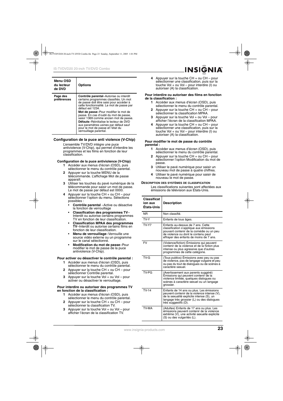 Insignia IS-TVDVD20 User Manual | Page 25 / 44