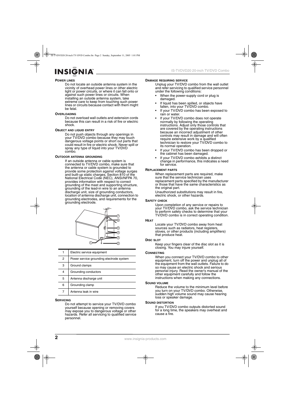 Insignia IS-TVDVD20 User Manual | Page 4 / 44