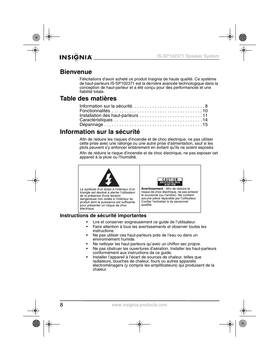 Insignia IS-SP102371 User Manual | Page 10 / 26
