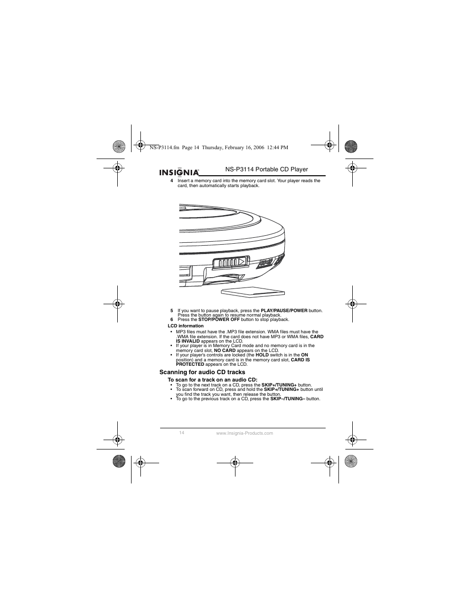 Insignia NS-P3114 User Manual | Page 16 / 96