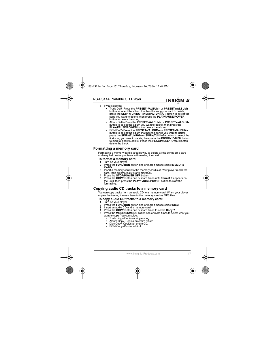 Insignia NS-P3114 User Manual | Page 19 / 96