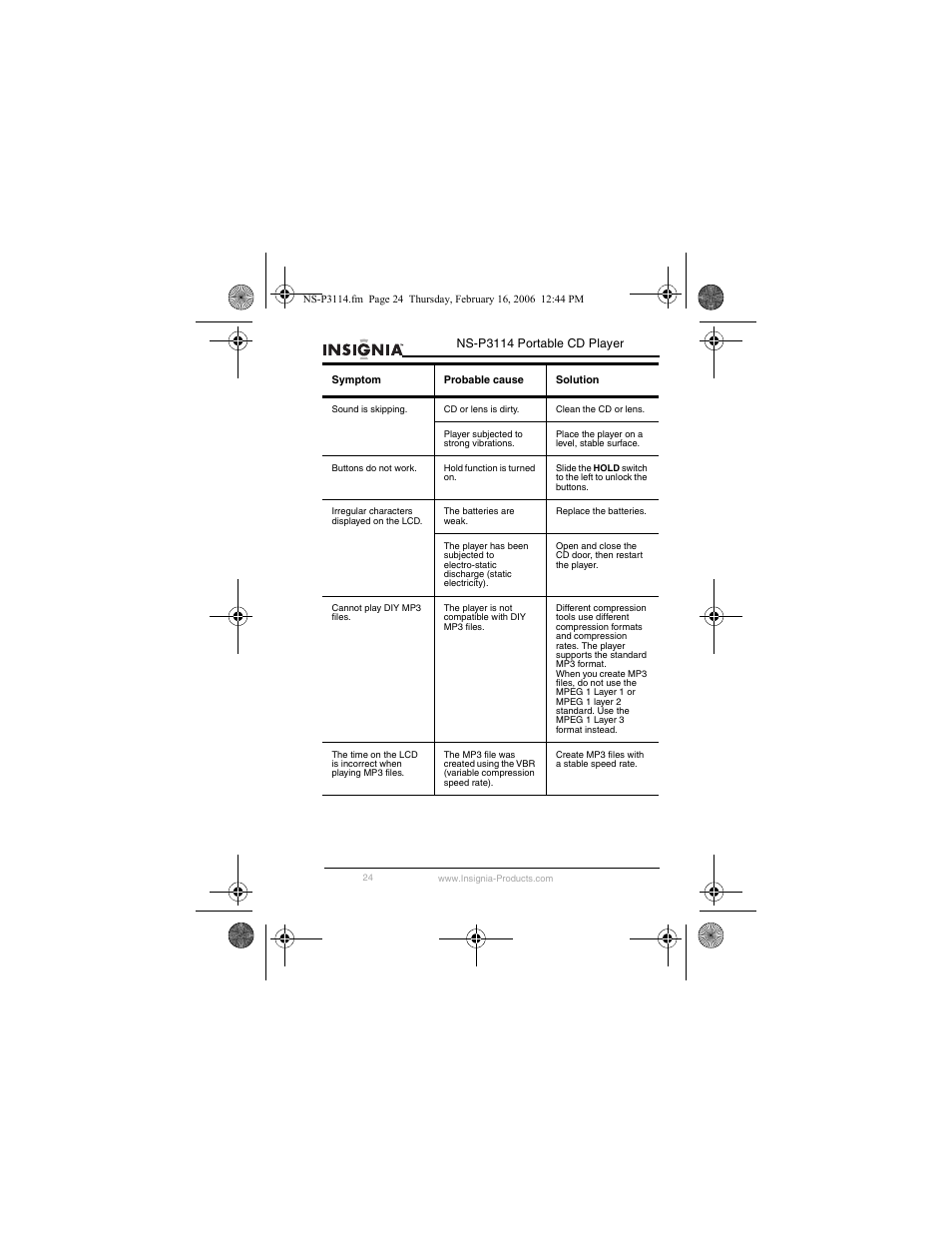Insignia NS-P3114 User Manual | Page 26 / 96