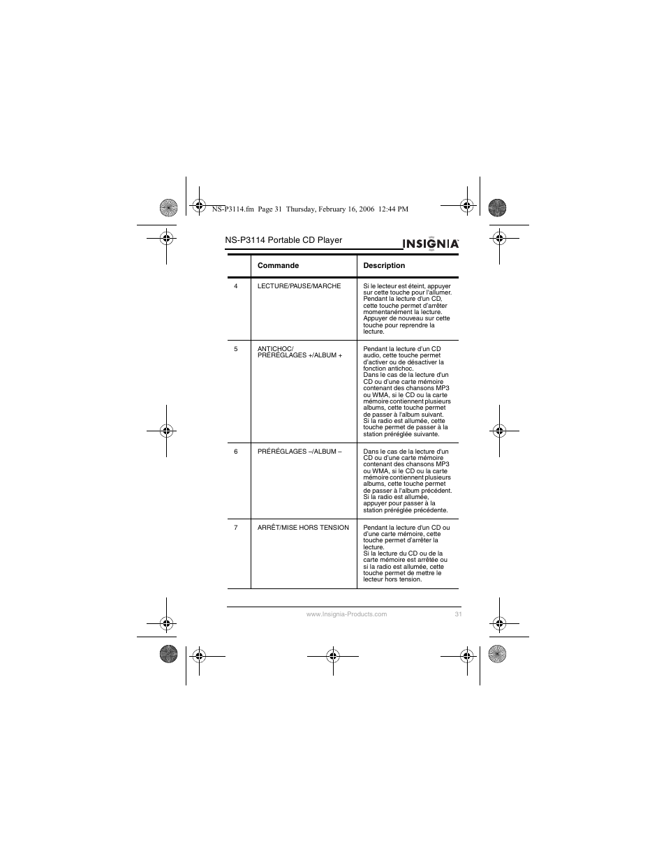 Insignia NS-P3114 User Manual | Page 33 / 96