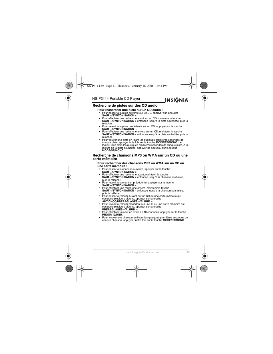 Insignia NS-P3114 User Manual | Page 45 / 96