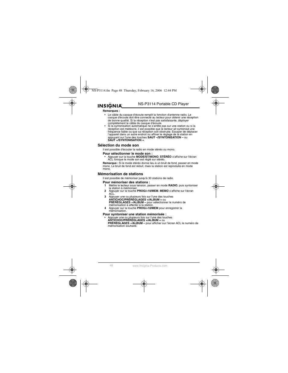 Insignia NS-P3114 User Manual | Page 50 / 96