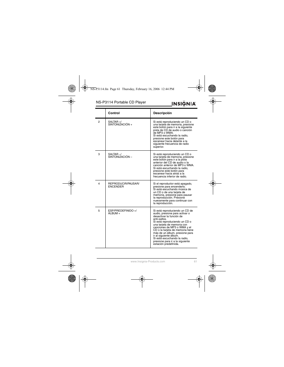 Insignia NS-P3114 User Manual | Page 63 / 96