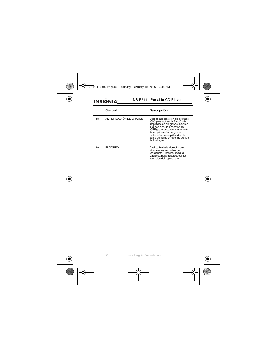Insignia NS-P3114 User Manual | Page 66 / 96