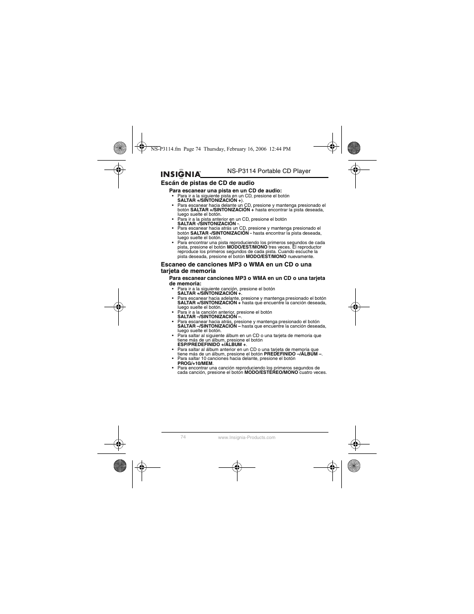 Insignia NS-P3114 User Manual | Page 76 / 96