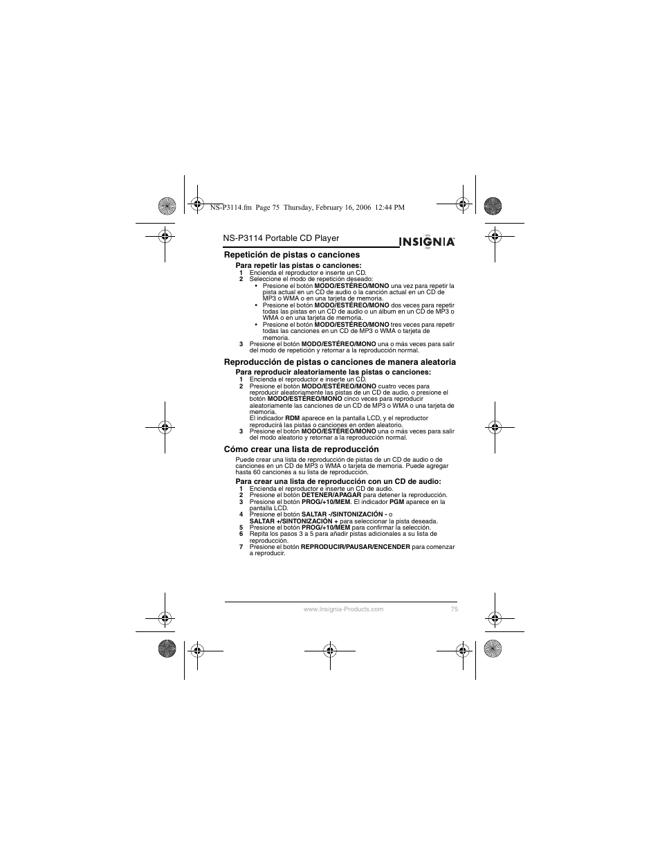 Insignia NS-P3114 User Manual | Page 77 / 96