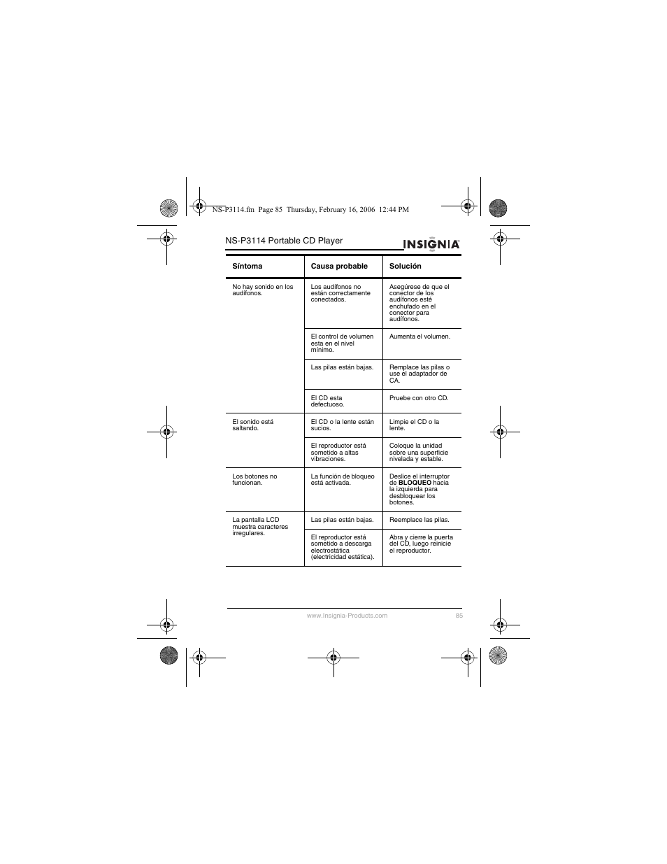 Insignia NS-P3114 User Manual | Page 87 / 96