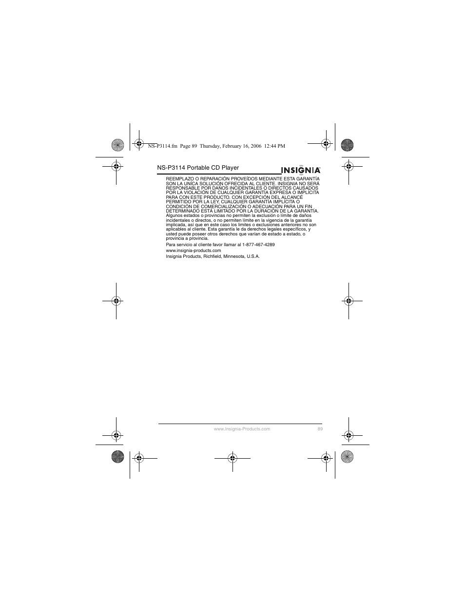 Insignia NS-P3114 User Manual | Page 91 / 96