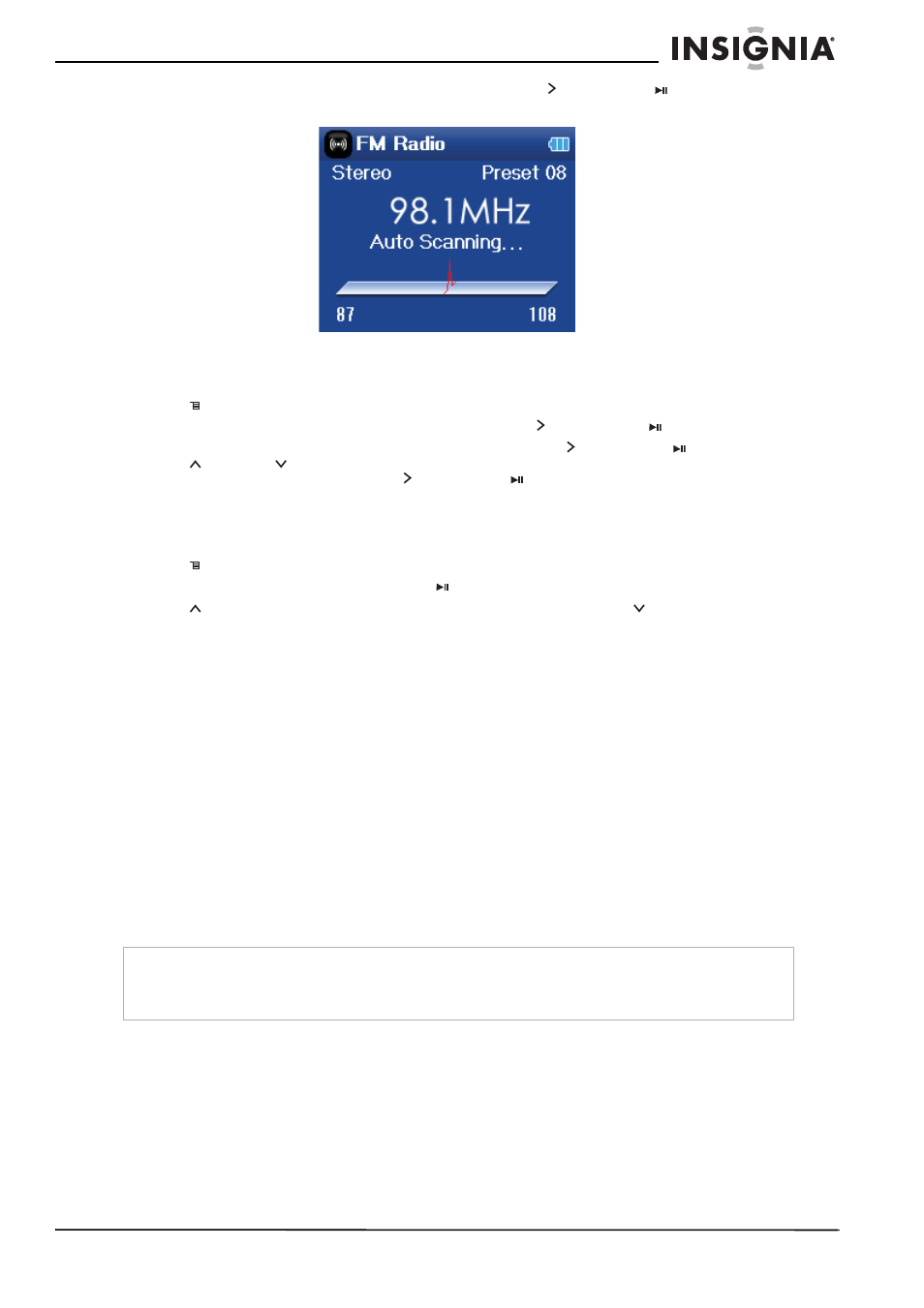 Acceso a las emisoras predefinidas, Guardando y recuperando información de rds, Conectando auriculares bluetooth | Insignia NS-2V17 User Manual | Page 57 / 68