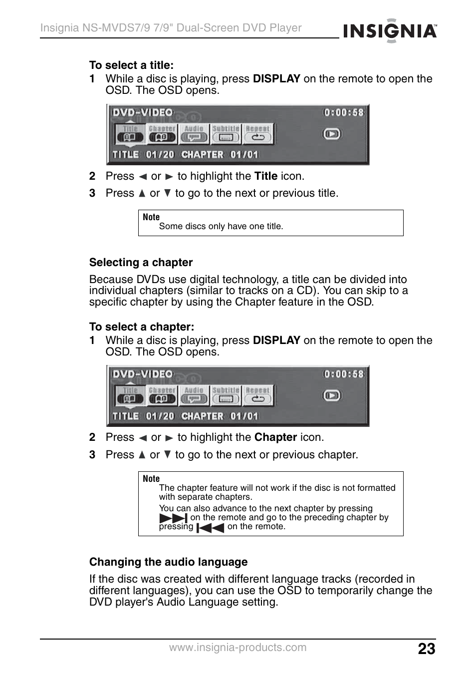 Insignia NS-MVDS7 User Manual | Page 23 / 48