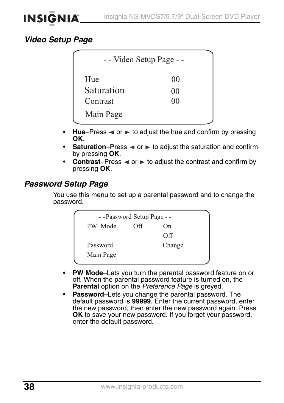 Saturation | Insignia NS-MVDS7 User Manual | Page 38 / 48