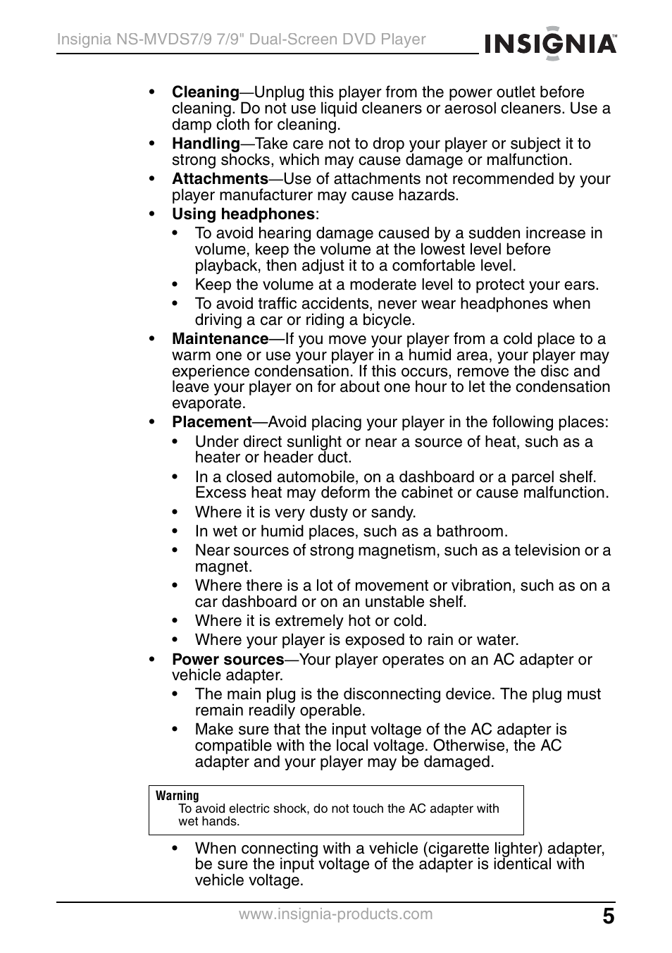 Insignia NS-MVDS7 User Manual | Page 5 / 48