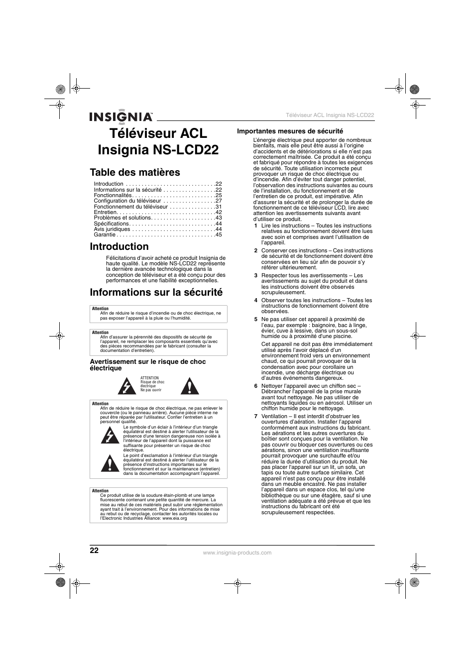 Insignia NS-LCD22 User Manual | Page 24 / 76