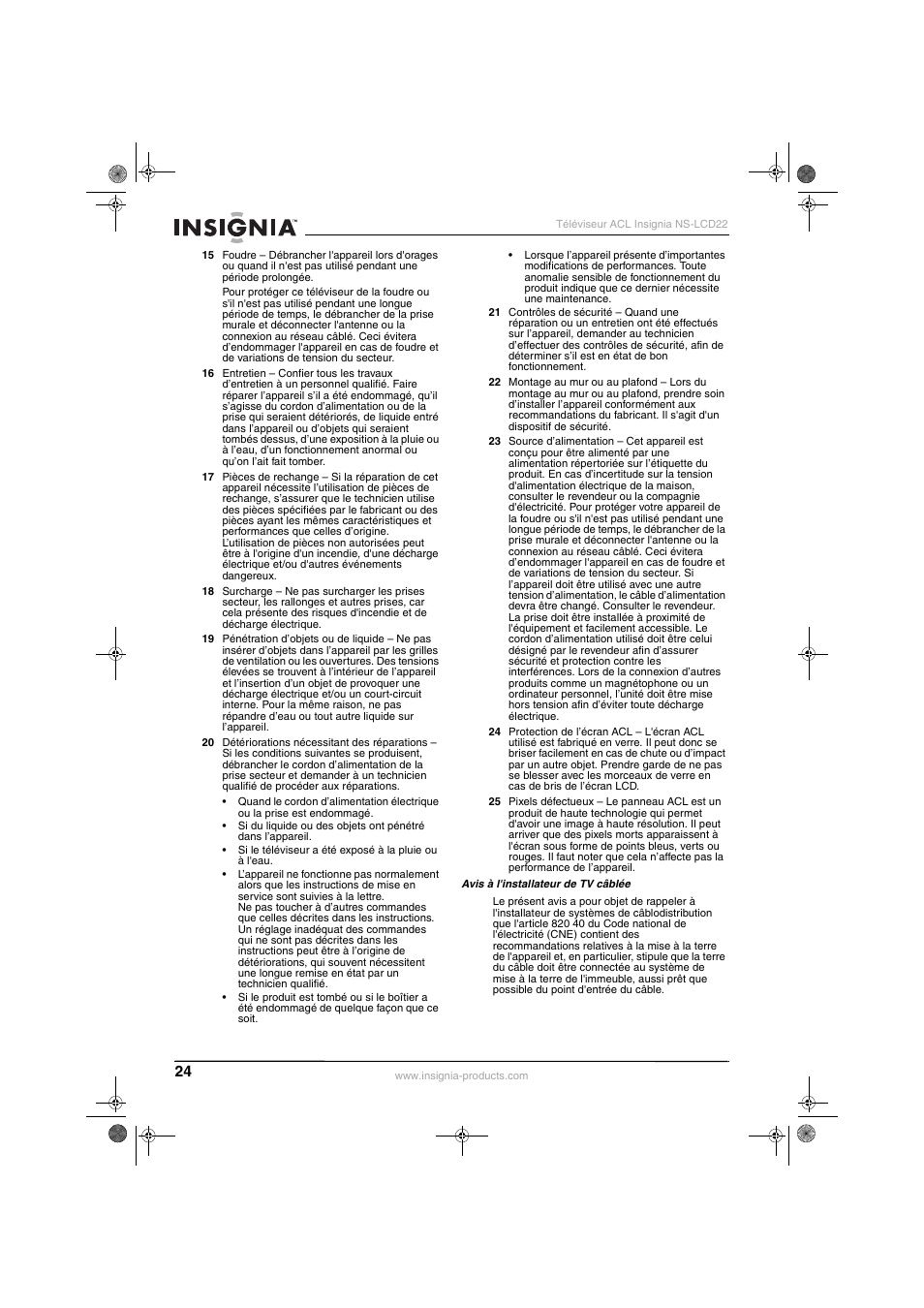 Insignia NS-LCD22 User Manual | Page 26 / 76