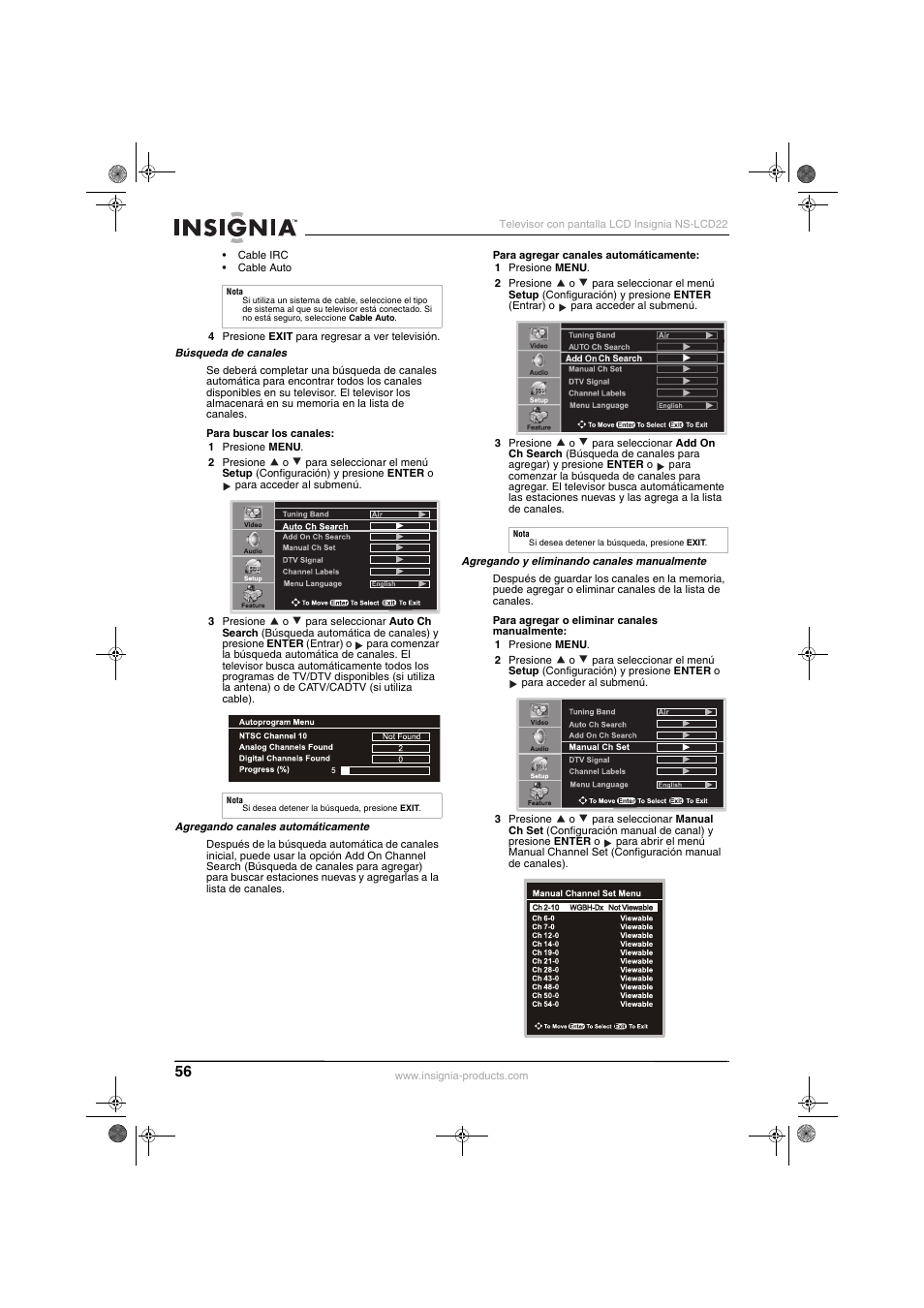 Insignia NS-LCD22 User Manual | Page 58 / 76