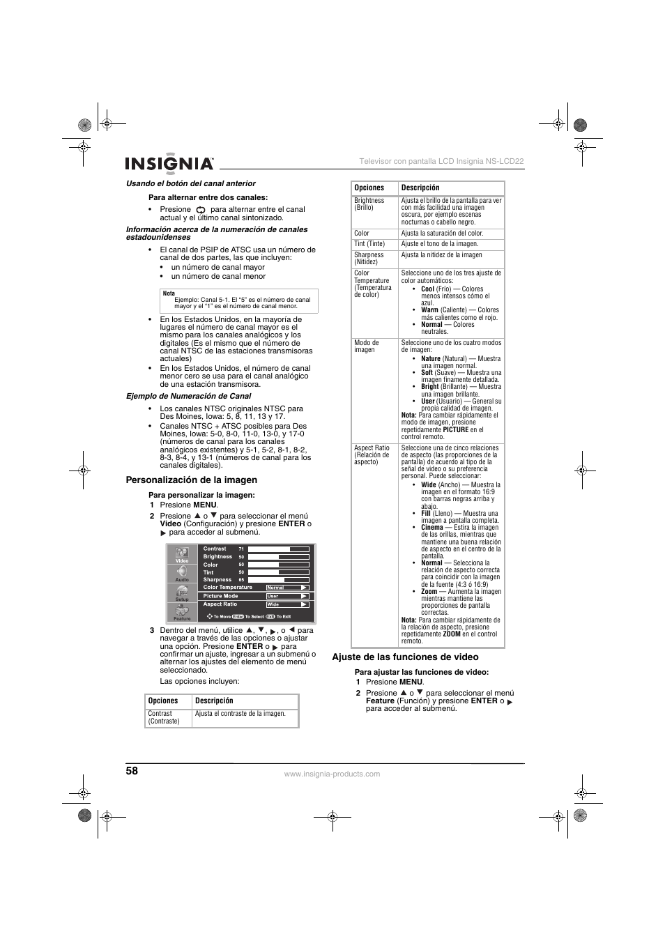 Insignia NS-LCD22 User Manual | Page 60 / 76
