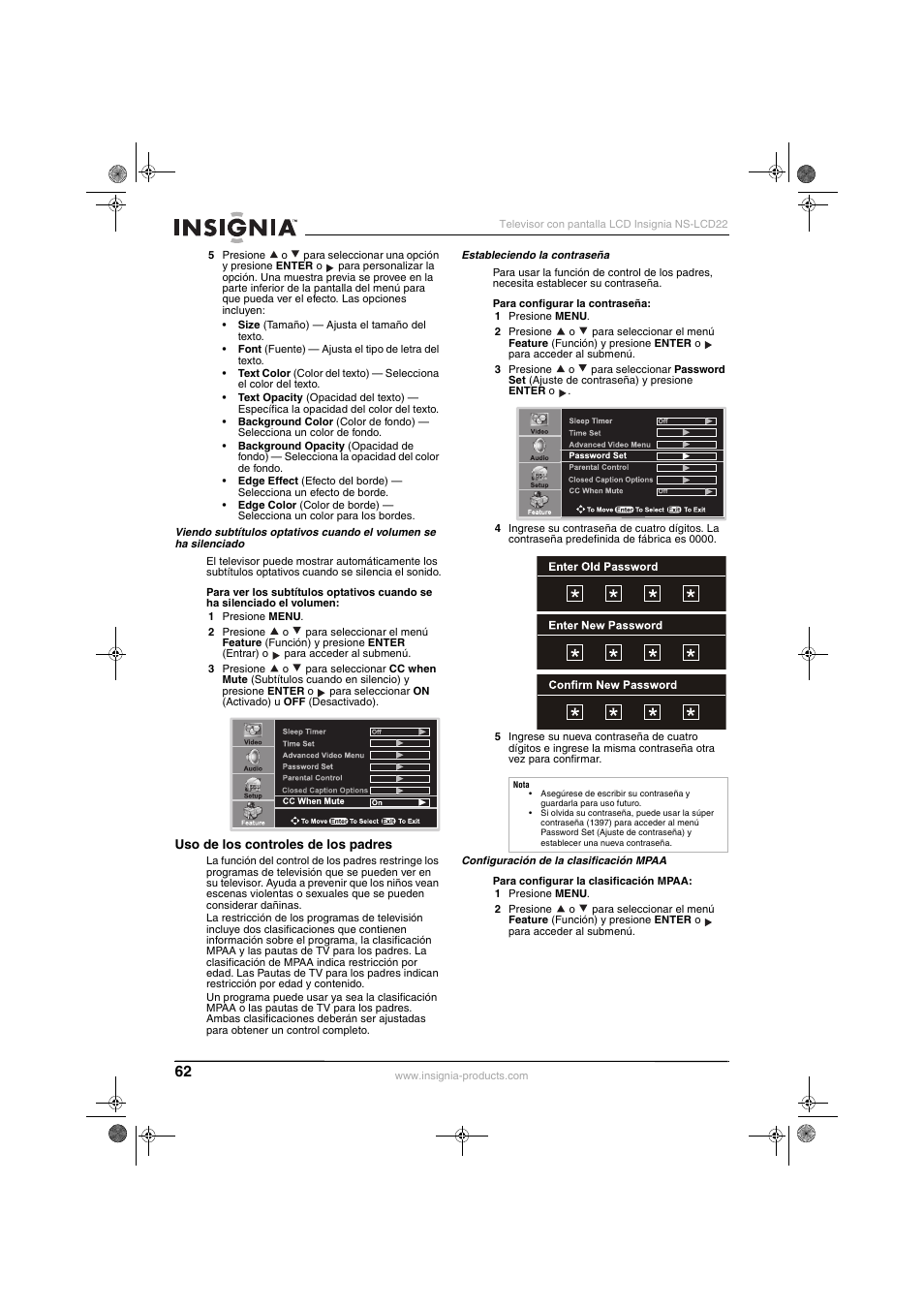 Insignia NS-LCD22 User Manual | Page 64 / 76