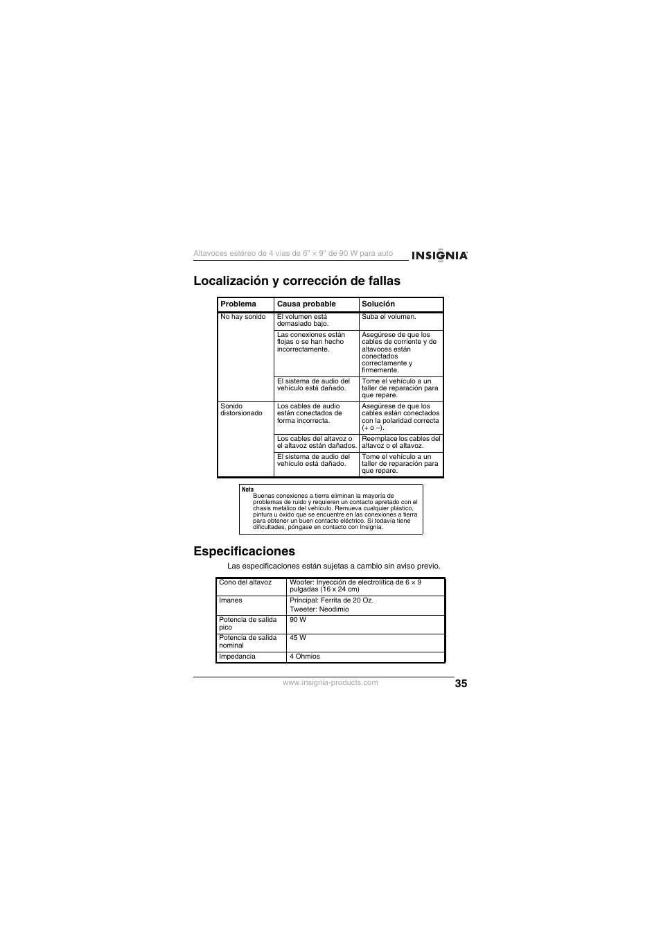 Insignia NS-S6900 User Manual | Page 35 / 40